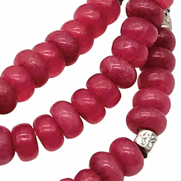 Vintage Bloodstone Heliotrope Pendant Necklace Quartz Beaded Healing Chalcedony - Picture 5 of 10